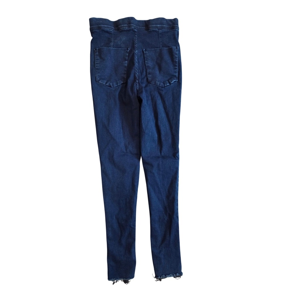 Free People High Rise Skinny Jeggings Dark Wash Raw Hem 61855-16515125 Womens 26 - Picture 2 of 3